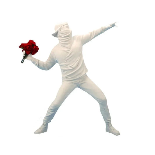 Figurine Banksy Sculpture "Flower thrower" blanc