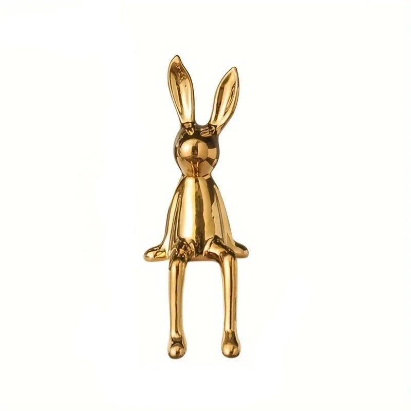 Figurine Lapin Jezper Or Jaune