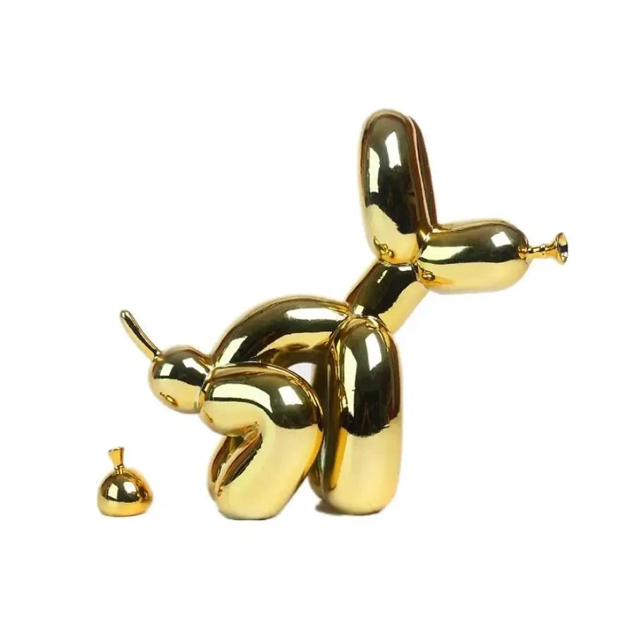 Figurine Balloon Doggy Poo Or Poli 22 cm