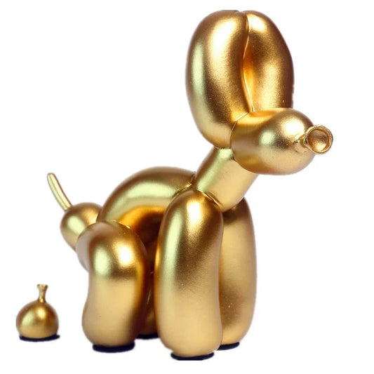 Figurine Balloon Doggy Poo Or 22 cm