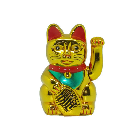 Figurine Chat Porte-Bonheur Or