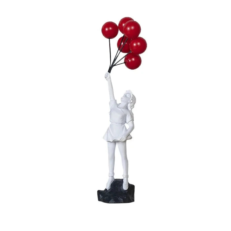 Figurine Banksy Sculpture "Flying Balloon Girl" blanc