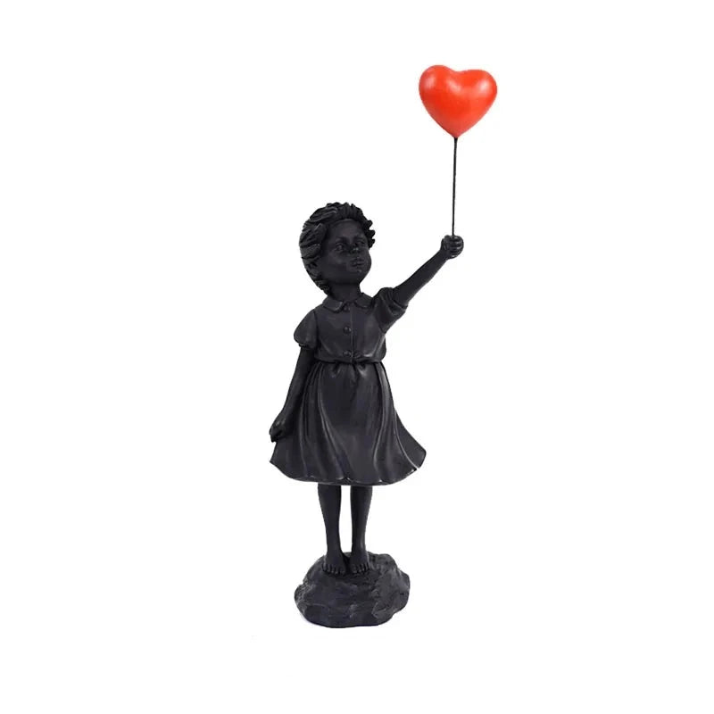 Figurine Banksy Sculpture "Heart Girl" noir